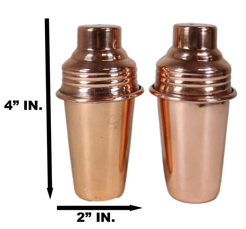 Transitional Modern Chic Style Stainless Steel Copper Finish Salt Pepper Shakers