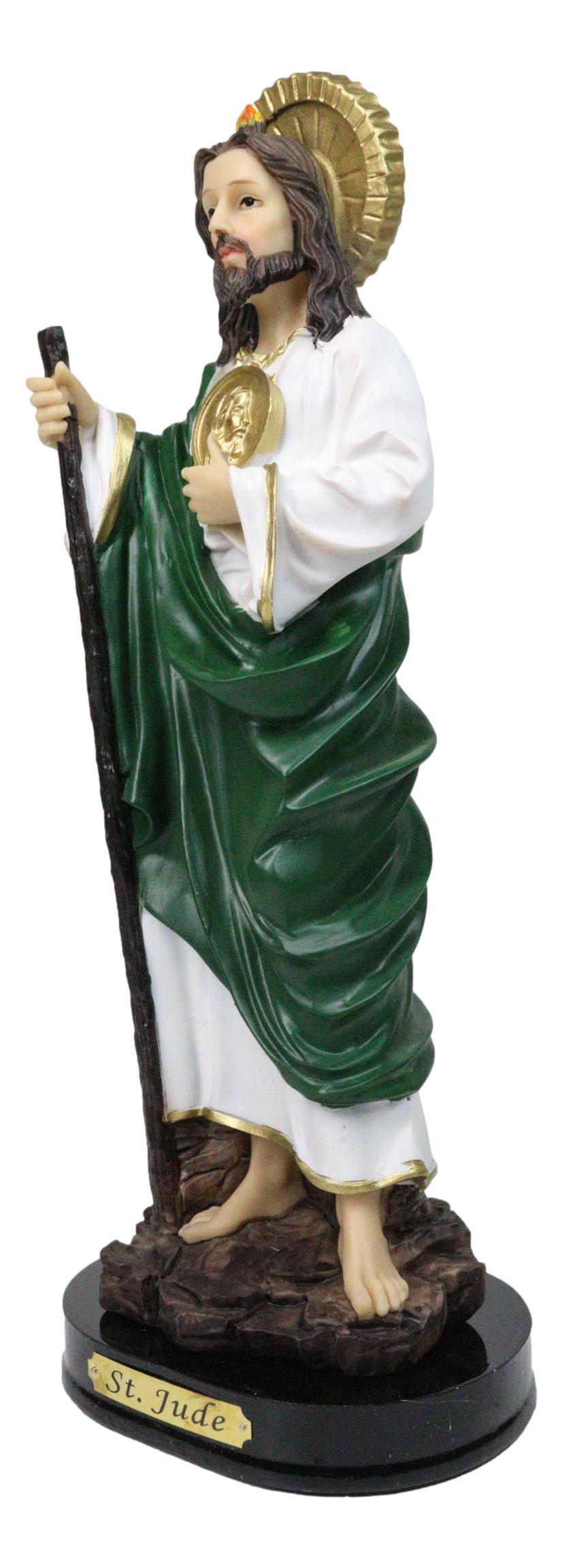 Catholic Apostle Saint Jude Thaddeus On Holy Spirit Fire Figurine With Base 12"H
