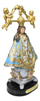 Our Lady of San Juan De Los Lagos with Golden Crown And Angels Figurine 8"H