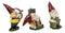 Set of 3 Forest Mischief Bad Naughty Gnomes Drunk Peeing and Pranking Figurines