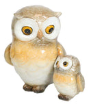 Forest Wisdom Tales Whimsical Mother Owl And Baby Owlet Family Figurine