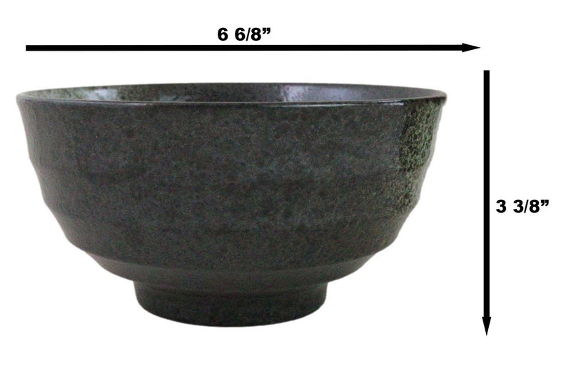 Pack Of 5 Grey Tone Hakumu Ceramic Soup Salad Rice Donburi Poke Bowls 24oz