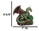 Fantasy Green And Red Volcano Dragon Guarding LED Scaled Egg Decorative Figurine