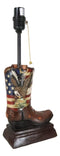 American Forgotten Soldier Eagle Rifle And Helmet Cowboy Boot Desktop Table Lamp