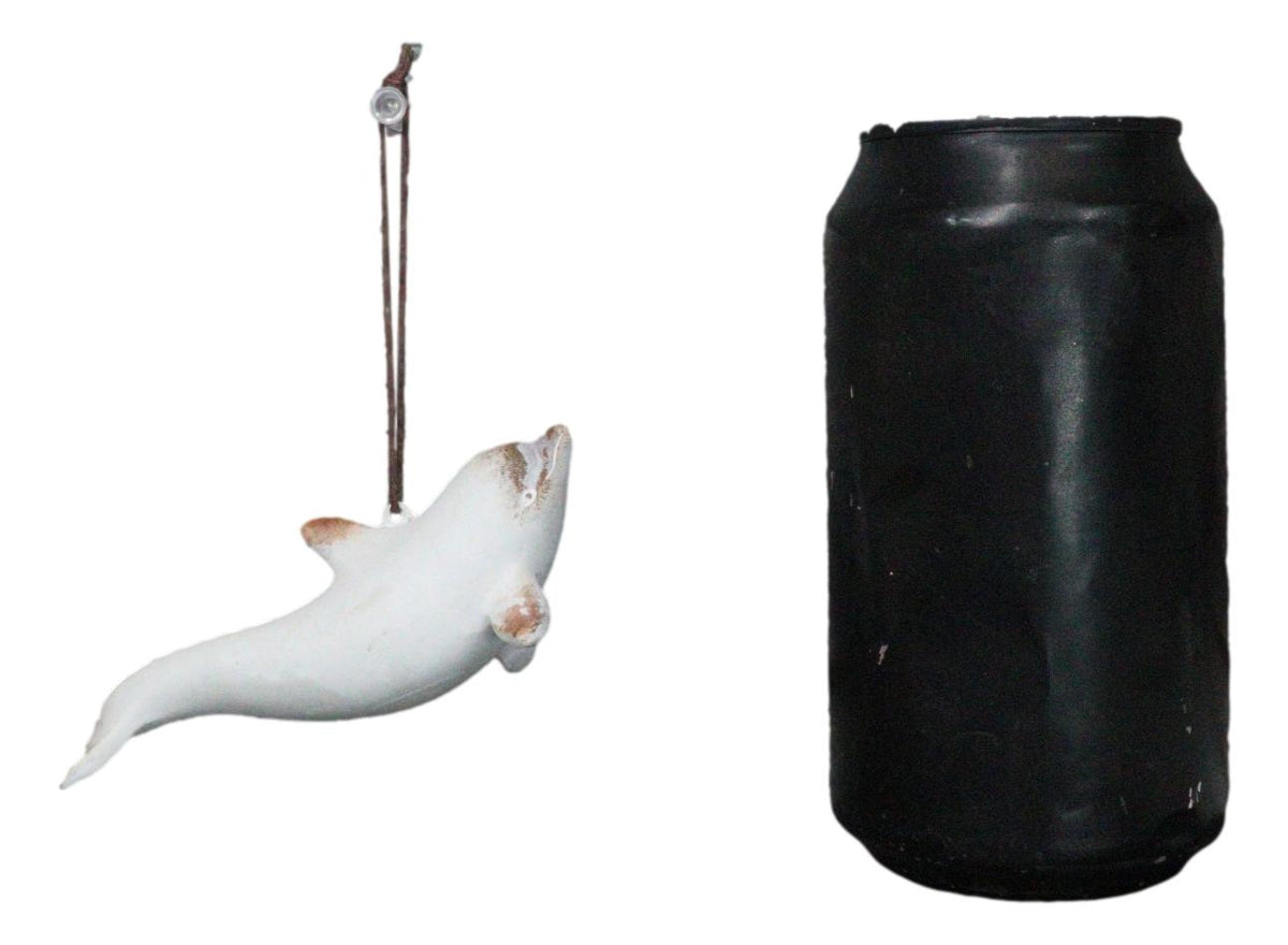 Set Of 6 Antique White Dolphins Ocean Marine Wall Hanging Decor Tree Ornaments