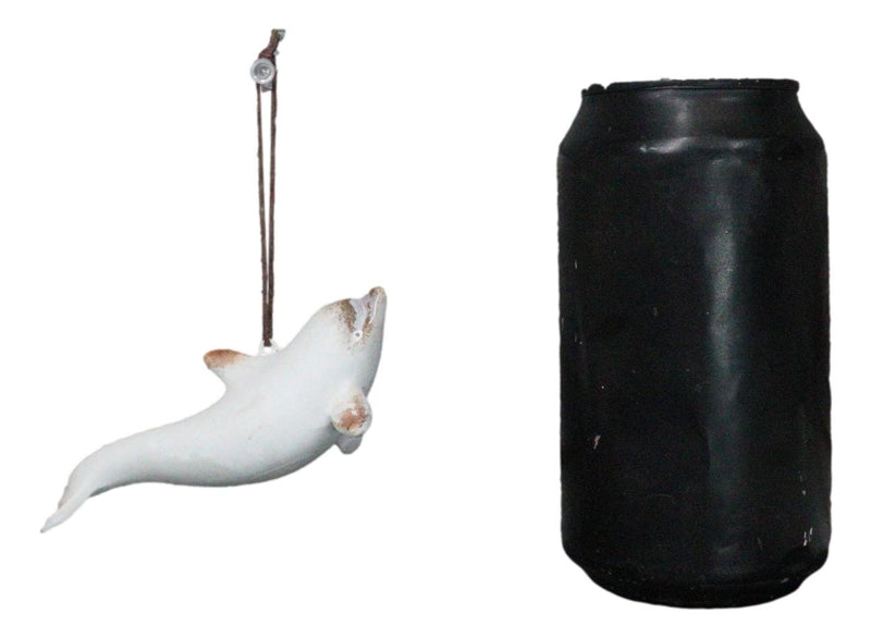 Set Of 6 Antique White Dolphins Ocean Marine Wall Hanging Decor Tree Ornaments
