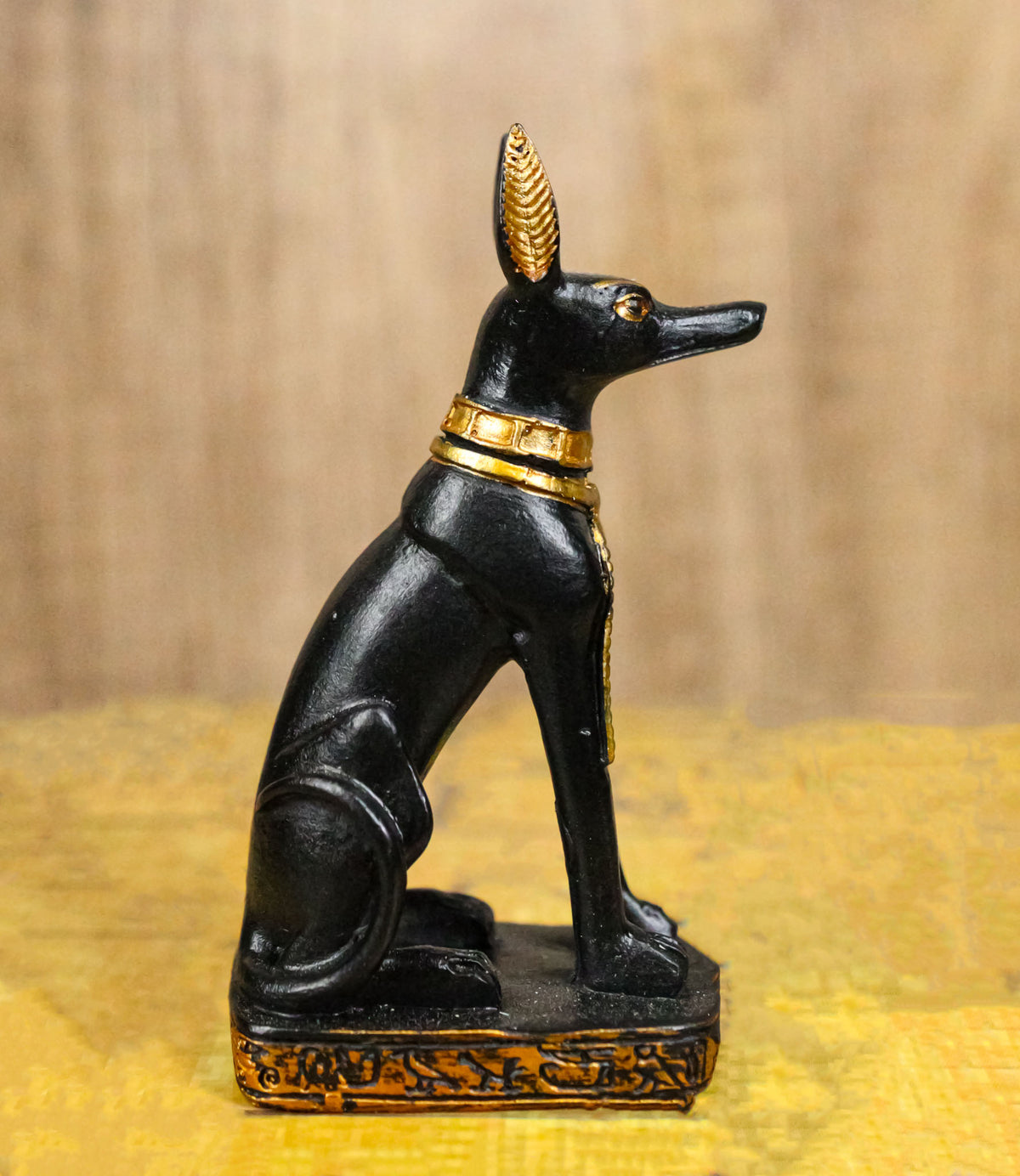 Egyptian God Of The Afterlife And Mummy Anubis Dog Dollhouse Miniature 3"H