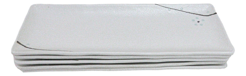 Pack Of 5 Yukino Hana Collection Ceramic Rectangular Serving Platter 14" Long