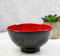 Set Of 6 Red And Black Round Appetizer Soup Salad Rice Melamine Bowls 4.5"D