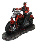 Red Inferno Devil Demon Motorcycle Chopper Biker With Pentagram Jacket Figurine