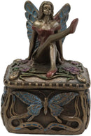 Ebros Gift Decorative Butterfly Fairy Jewelry Trinket Box Small 3.25" Height