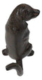 Pack Of 2 Rustic Cast Iron Golden Retriever Labrador Wagging Tail Wall Hooks