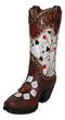 Rustic Western Gambler Casino Poker Cards Dice Cowboy Boot Vase Planter Figurine