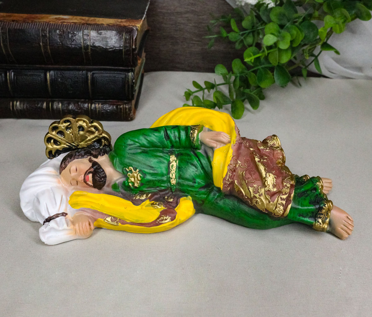 God's Revelations Sleeping Saint Joseph Catholic Devotion Decor Figurine 8"L - Ebros Gift