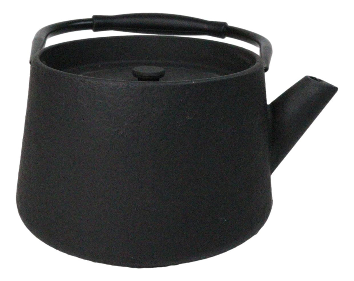 Black Modern Straight Edge Design Tetsubin Larger Cast Iron Teapot 33oz