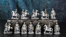 Set of 12 Medieval Crusader Knights With Swords Shields Horses Mini Figurines