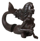 Rustic Aged Bronze Finish Marine Siren Mermaid Body & Tail Bookends Figurine Set