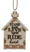 Motorcycle Slogan Stand Tall Live Light Ride Hard Church Cross Tree Ornament