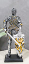 Medieval Knight In Suit Of Armor With Sword Lion Heraldry Shield Mini Figurine