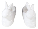 Pack Of 2 Bunny Rabbit White Ceramic Serving Platter Plate Cracker Dish Trays