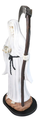 Large 2 Feet Tall Holy Death Santa Muerte Holding Scythe In White Robe Statue
