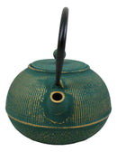 Tokusa Green And Gold Gradient Cast Iron Tetsubin Teapot With Enamel Liner