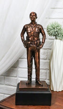 Law Enforcer Police Woman Officer Cop In Uniform Bronzed Resin Statue With Base