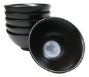 Pack Of 6 Black Kokuyo Minimalist Ceramic Small Rice Soup Appetizer Bowls 10oz