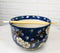 Midnight Blue Plum Blossoms Large 24Oz Donburi Ramen Bowl With Chopsticks Set