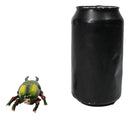 Green Stag Beetle Bug Enameled Pewter Austrian Crystals Trinket Jewelry Box