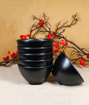 Pack Of 6 Black Silk Melamine Rice Soup Salad Appetizer Dessert Bowls 12oz