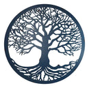Blue 23"D Oversized Round Celtic Tree of Life Medallion Metal Wall Circle Plaque