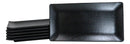 Pack Of 6 Black Silk Melamine Rectangular Sushi Entree Serving Platters 12" L