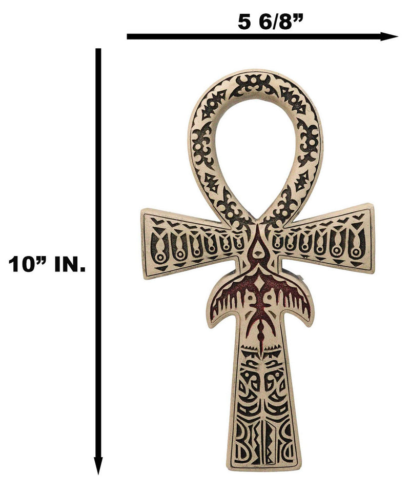 Ancient Egyptian Crux Ansata Ankh Key Horus Hieroglyphs Wall Decor Sculpture