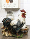 Country Rustic Farm White Breasted Chicken Rooster Salt Pepper Shakers Holder