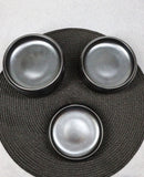 Pack of 6 Black Tetsu Kesho Round Appetizer Salad Banchan Deep Dish Plates 5"D