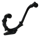 Set Of 4 Forged Cast Iron Black French Scroll Art Double Hooks Wall Coat Hangers