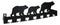 Rustic Western Black Bear Family Multi Pegs Metal Wall Key Hooks Decor Plaque