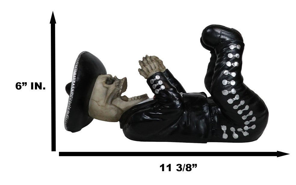 Ebros Gift Traditional Day of The Dead Skeleton Mariachi Wine Holder Figurine 11.25" Long