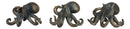 See Hear Speak No Evil Nautical Marine Sea Octopus Tentacles Figurines Set Of 3
