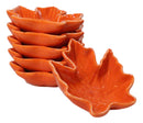 Orange Momiji Maple Leaf Porcelain Condiment Sauce Dishes Or Bowls 2oz Set of 6