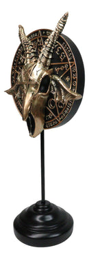 Pentagram Sabbatic Goat Baphomet Masque Ornament On Pole Stand Or Wall Sculpture