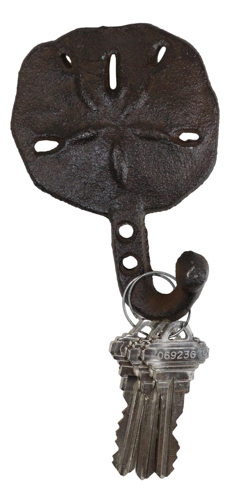 Pack Of Two Coastal Marine Rustic Ocean Sand Dollar Single Wall Coat Hook Hanger
