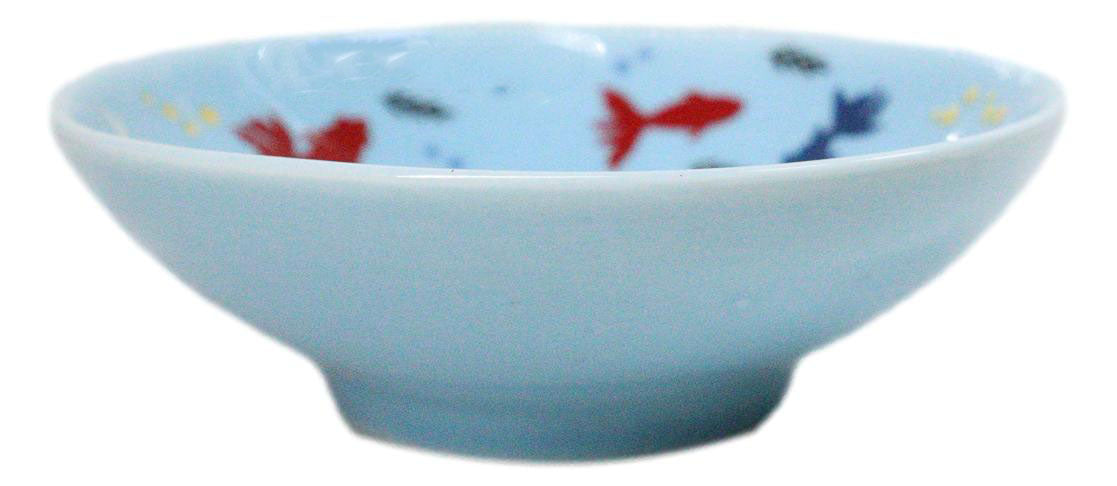 Goldfish Kingyo Pastel Blue Sauce Dishes Chopsticks And Rests Sushi Set For 2
