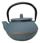 Sky Blue Hobnail Rustic Textured Petite Cast Iron Teapot 10oz Tea Pot