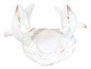 Antique White Ocean Marine Great White Sharks Rising Above Water Wine Holder