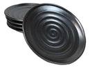 Pack Of 5 Black Tetsu Kesho Collection Porcelain Round Dinner Plates 8.75" D