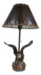 Patriotic Bald Eagle With American Flag Star Memorial Table Lamp Sculpture