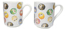 Set Of 2 Daruma Talisman Of Luck And Perseverance Textured Ceramic Mug Cups 11oz