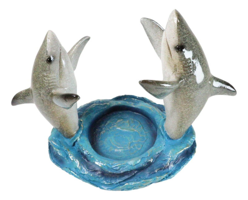 Ocean Marine Byron Bay Twin Great White Sharks Rising Above Water Wine Holder